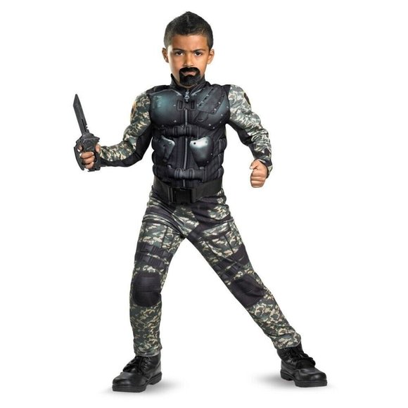 GI Joe Retaliation Roadblock Classic Muscle Child Costume Size Small (4-6) New - Picture 1 of 12